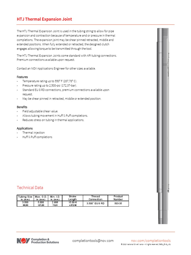 HTJ Expansion Joint Data Sheet PDF