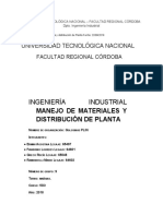Ingeniería Industrial: Manejo de Materiales Y Distribución de Planta
