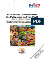 21 Century Literature From The Philippines and The World: Quarter 1 Module 2: Lesson 1