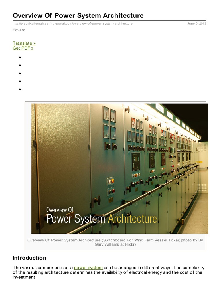 Overview of Power System Architecture: Translate Get PDF | PDF ...