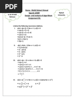 Malik Raheel Ahmad (12349) DAA Assignment 3