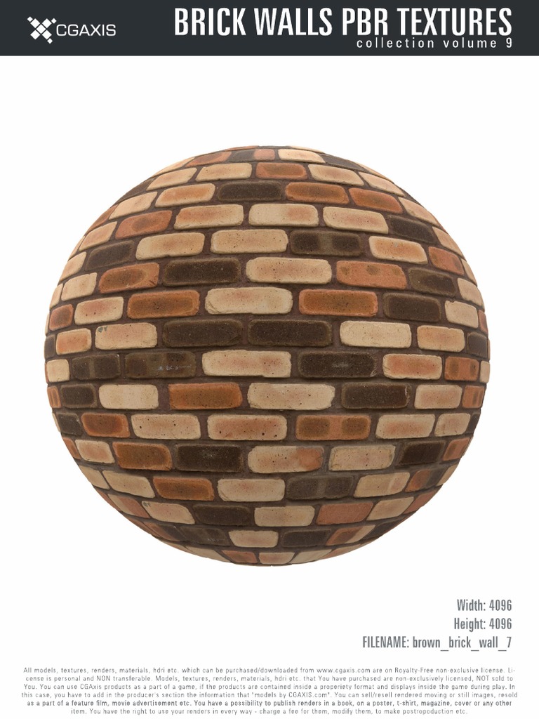 Brown Brick Wall PBR Textures Pack | PDF