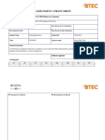 Assignment 1 Front Sheet: Qualification BTEC Level 5 HND Diploma in Computing