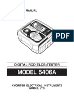 Kyoritsu ELCB Tester Manual Model 5406A IM_92-1490C_E_L