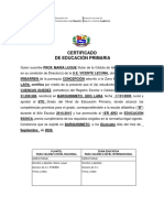 Certificado de Educación Primaria Daniel Cuencas