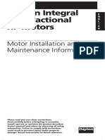 Dayton Integral and Fractional HP Motors: Motor Installation and Maintenance Information