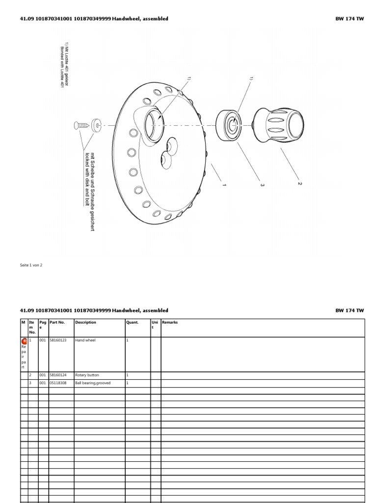 41.09 101870341001 101870349999 Handwheel, Assembled | PDF | Technology ...