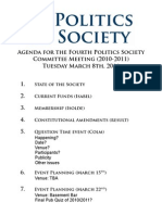 4th Committee Meeting Agenda (8 March, 2011)