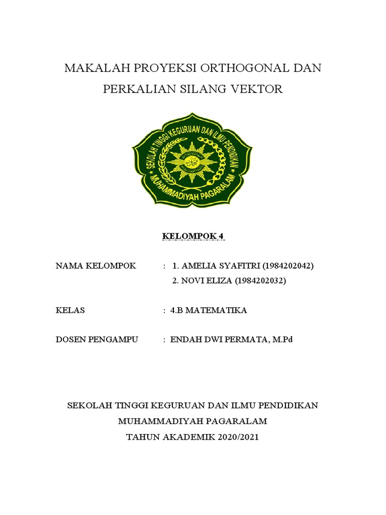 Proyeksi Ortogonal dan Vektor Silang | PDF | Metode & Bahan Ajar