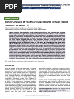 Gender Analysis of Healthcare Expenditures in Rural Nigeria