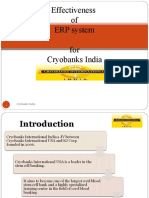 Effectiveness of ERP System For Cryobanks India