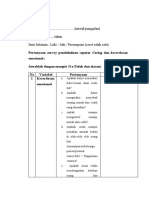 Pertanyaan Survey Pendahuluan Penelitian Skripsi Nuraini Habibah