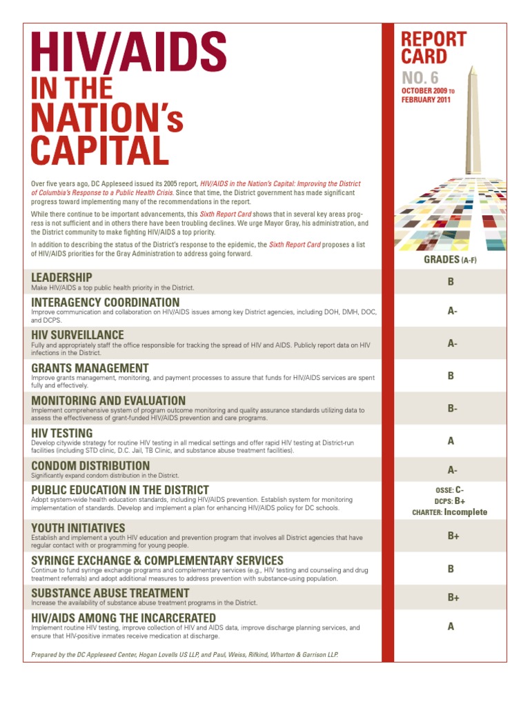 DC Appleseed HIV Report Card 6 Hiv/Aids Public Health
