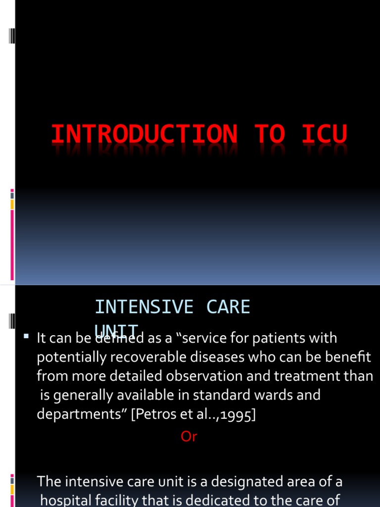 Introduction to Intensive Care Units | PDF | Intensive Care Unit ...