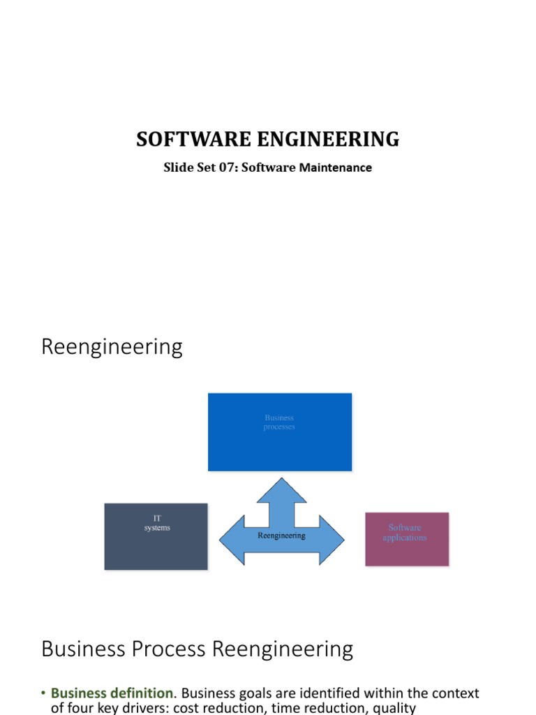 Software Engineering: Slide Set 07: Software Maintenance | PDF ...