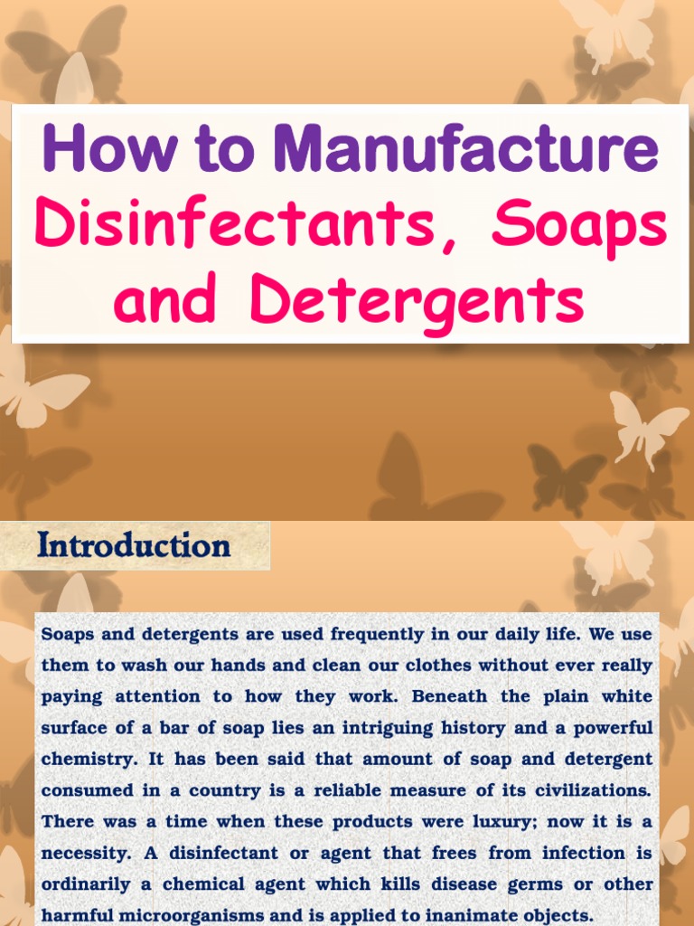 How To Manufacture Disinfectants, Soaps and Detergents PDF Soap