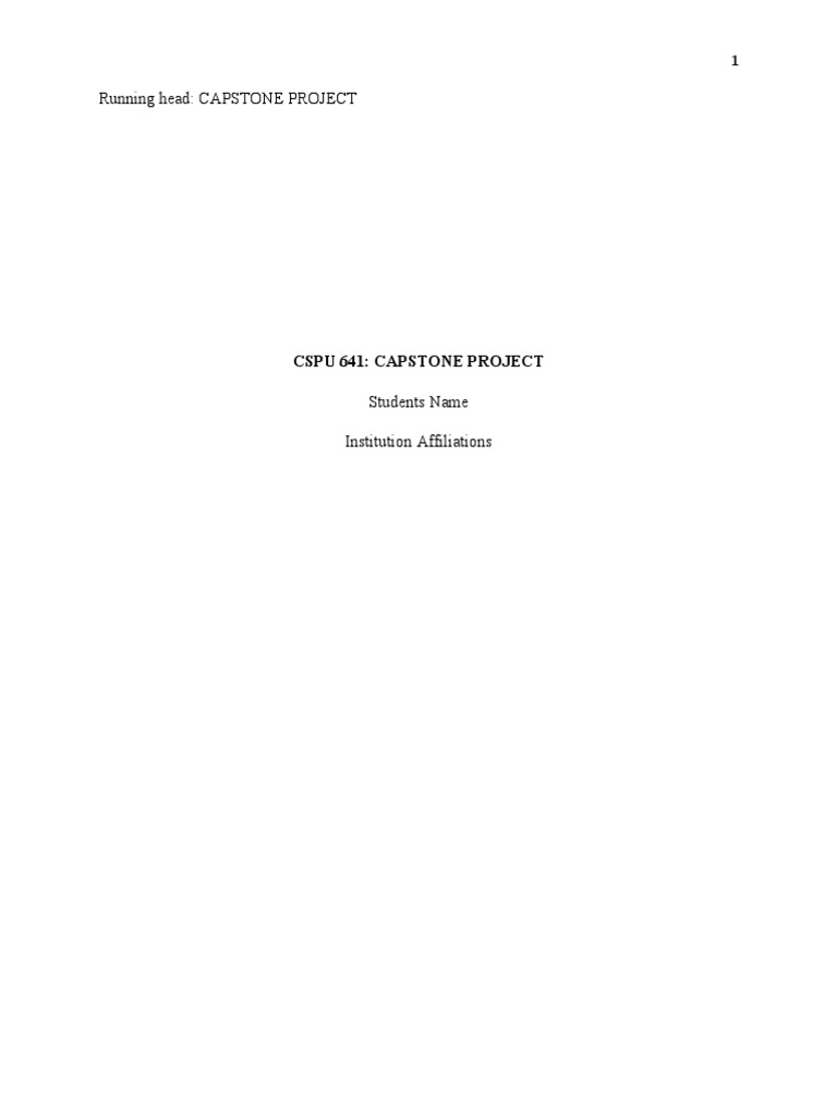 Running Head: CAPSTONE PROJECT | PDF | Educational Assessment | Teachers
