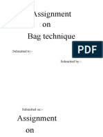 Assignment On Bag Technique: Submitted To:-Submitted By