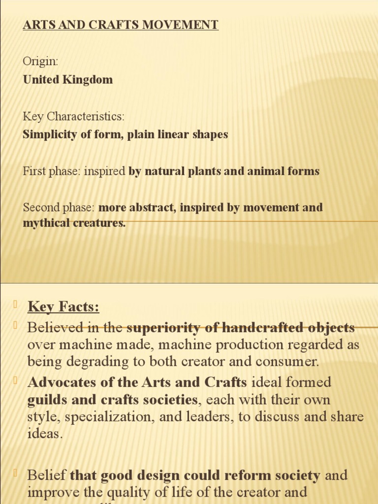 Overview of the Arts and Crafts Movement | PDF | Art Nouveau | Arts And ...