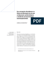 Das concepções disciplinares na Ciência da Informação e/ou de suas configurações epistemológicas