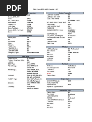 B767 Checklist v2.7 | PDF | Landing Gear | Vehicle Parts