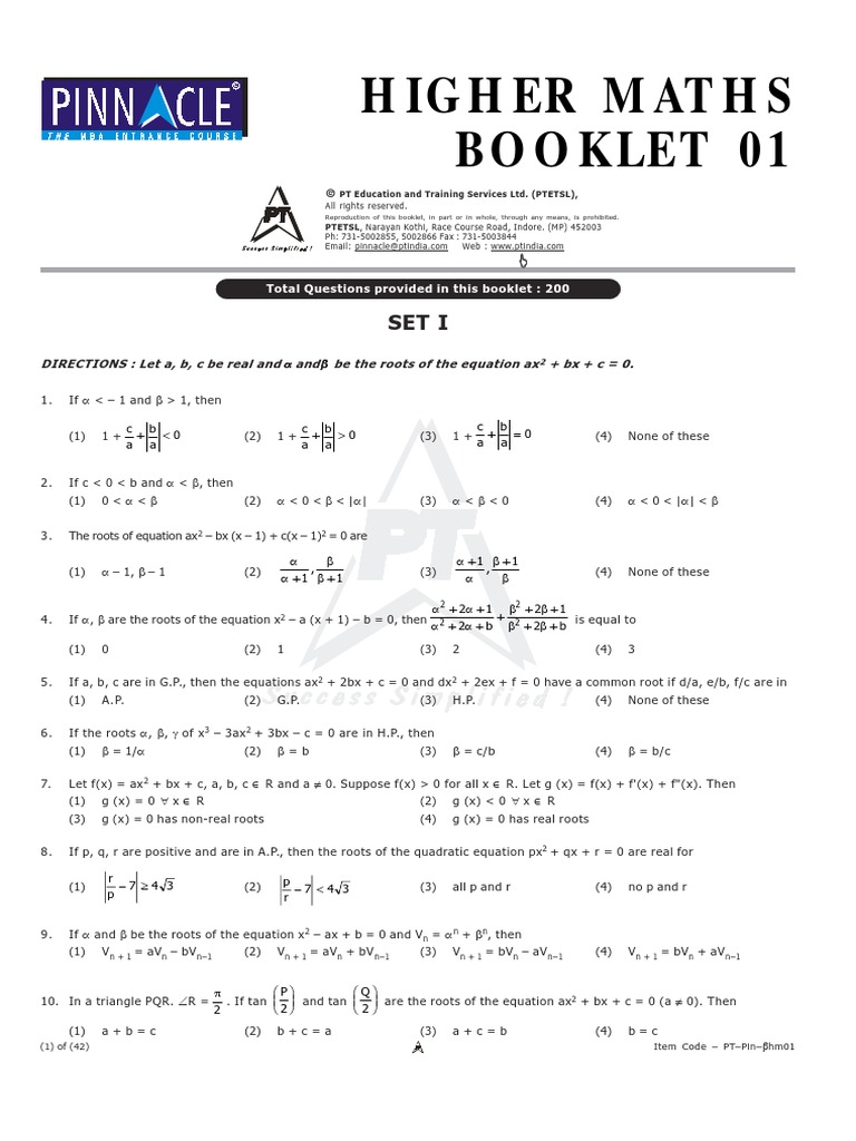 PT Higher Maths Booklet | PDF | Function (Mathematics) | Mathematical ...