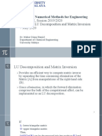 KIL1005: Numerical Methods For Engineering: Semester 2, Session 2019/2020 7 May 2020