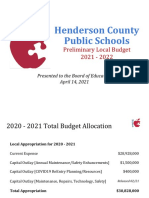 2021-2022 Preliminary Budget Workshop BOE