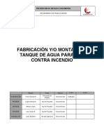 PDR-PTS-14-4 FABRICACIÓN Y O MONTAJE DE TANQUE DE AGUA PARA RED CONTRA INCENDIO