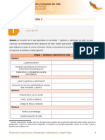 Andamio Cognitivo: Sesión 5: Unidad 1. Gestiono y Administro Mi Vida