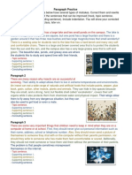 Paragraph Practice Instructions: The Paragraphs Below Have Several Types of Mistakes. Correct Them and Rewrite