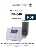 Flame Photometer: Operation Manual