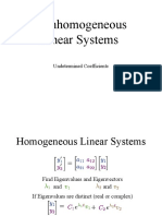 Nonhomogeneous Linear Systems: Undetermined Coefficients