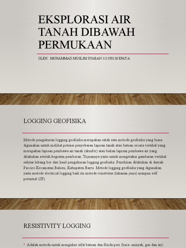 Metode Logging Geofisika untuk Akuifer | PDF