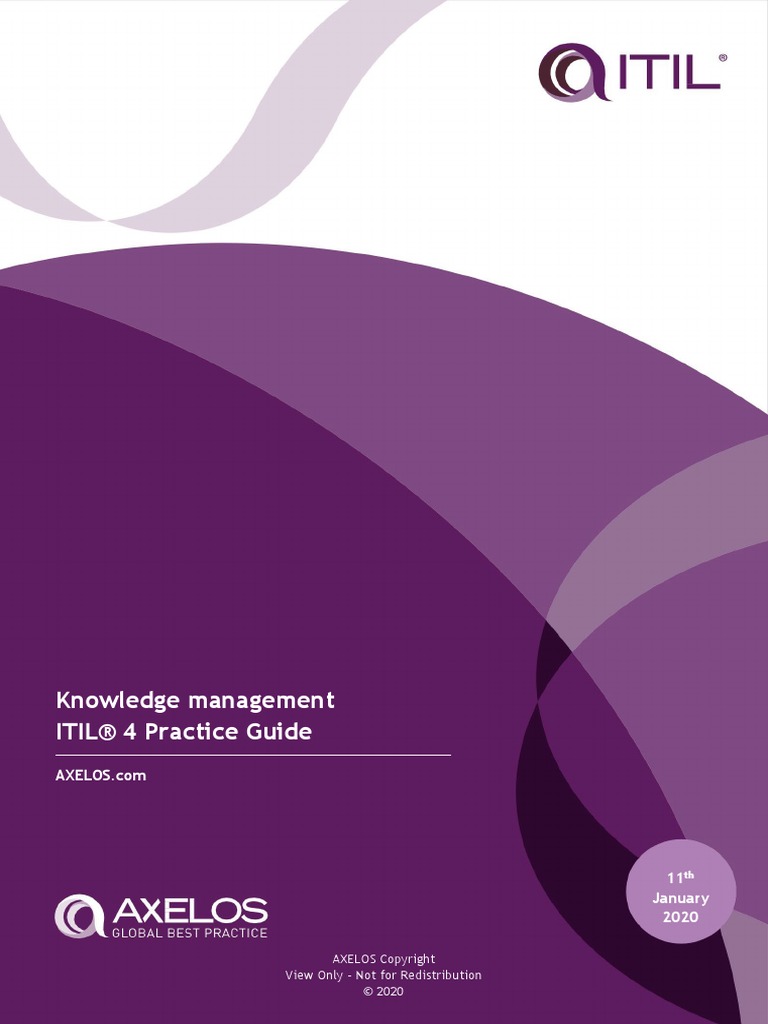 Knowledge Management Itil 4 Practice Guide View Only Not For