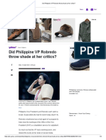 Did Philippine VP Robredo throw shade at her critics?