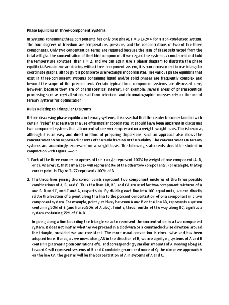 Phase Equilibria in Ternary Systems | PDF | Phase (Matter) | Phase Rule