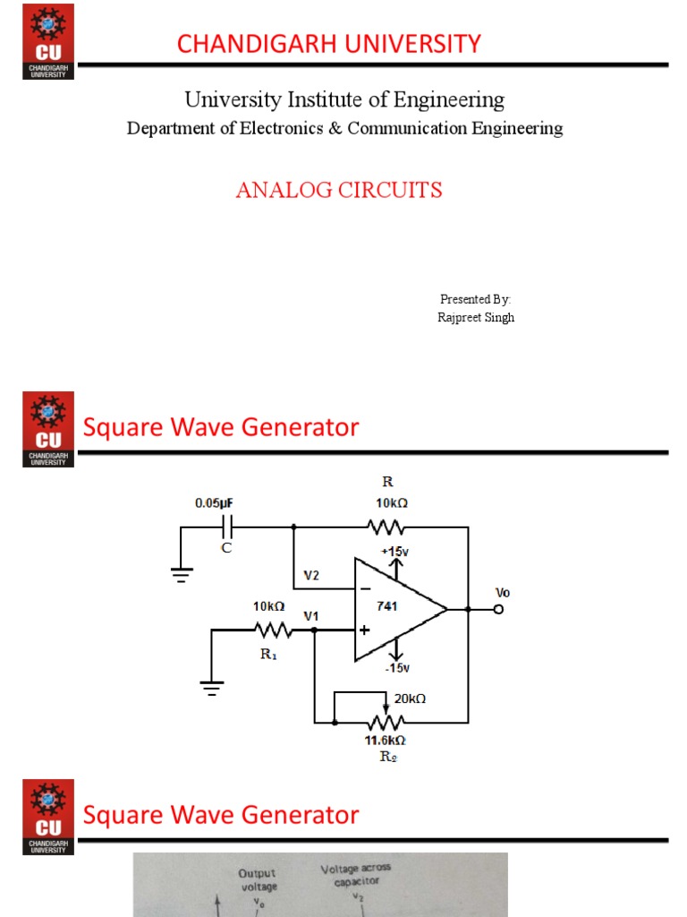 Square and Triangular Wave Generators | PDF | Capacitor | Amplifier