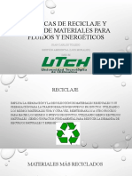 Técnicas de reciclaje y reuso de materiales para fluidos y energéticos