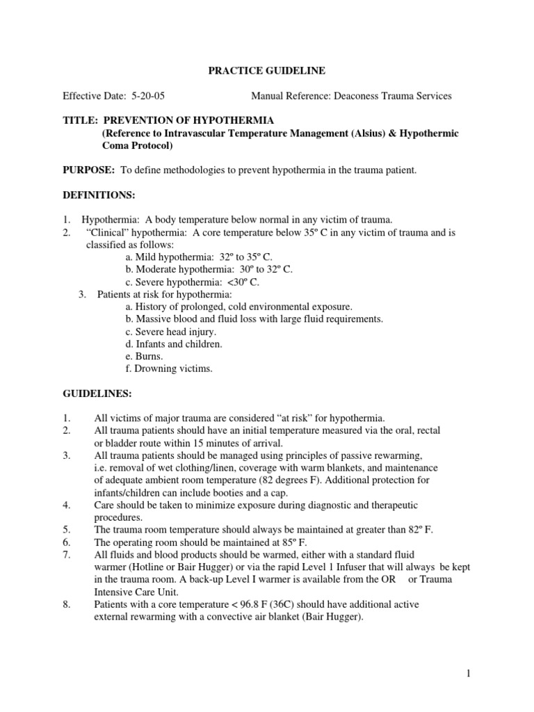 Preventionof Hypothermia | PDF | Hypothermia | Medicine
