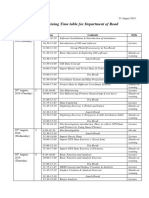 Arcgis Training Time Table For Department of Road: Date (Tentative) Day Time Style