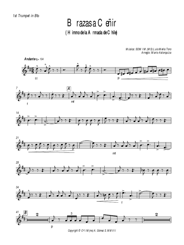Brazas A Ceñir - 1st Trumpet in BB | PDF
