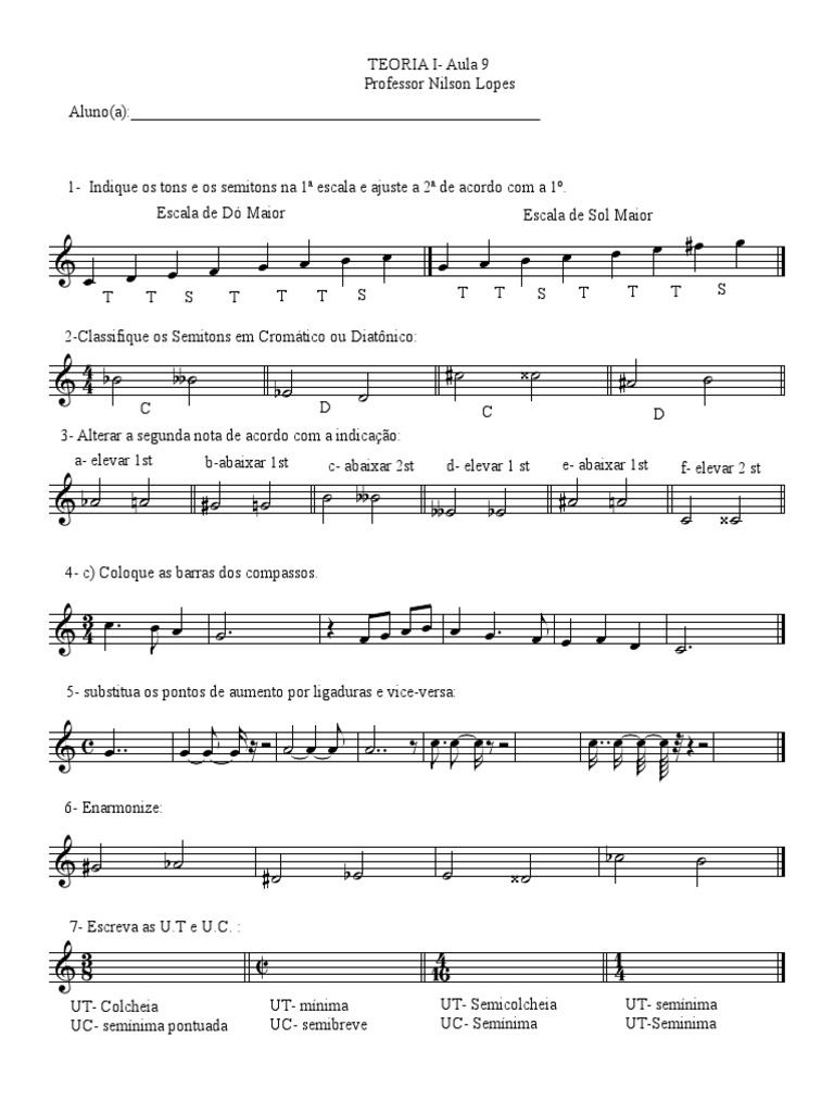 Teoria Musical: Escalas e Semitons | PDF | Escala (música) | Musicologia