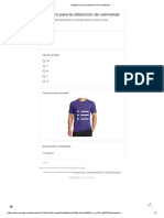 Registro para La Obtención de Camisetas