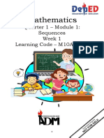 Mathematics: Quarter 1 - Module 1: Sequences Week 1 Learning Code - M10AL-Ia-1