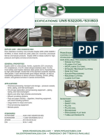 P P P P: Duplex 2205 Specifications: UNS S32205/S31803