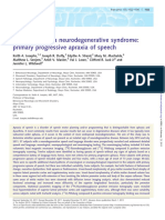 Brain: Characterizing A Neurodegenerative Syndrome: Primary Progressive Apraxia of Speech