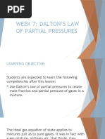 Week 7: Dalton'S Law of Partial Pressures