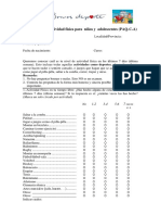 Cuestionario de Actividad Física para Niños y Adolescentes (PAQ-C-A)