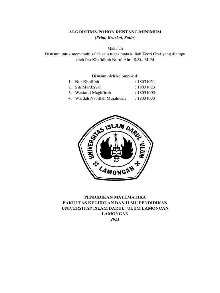 Algoritma Pohon Rentang Minimum | PDF | Komputer